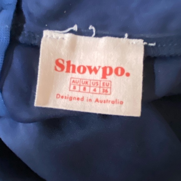 Showpo Promenade Maxi Dress Navy Blue Lace Size 4 Event Special Occasion - Picture 4 of 5